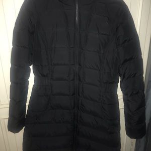 Midi length north face winter puffer parka
